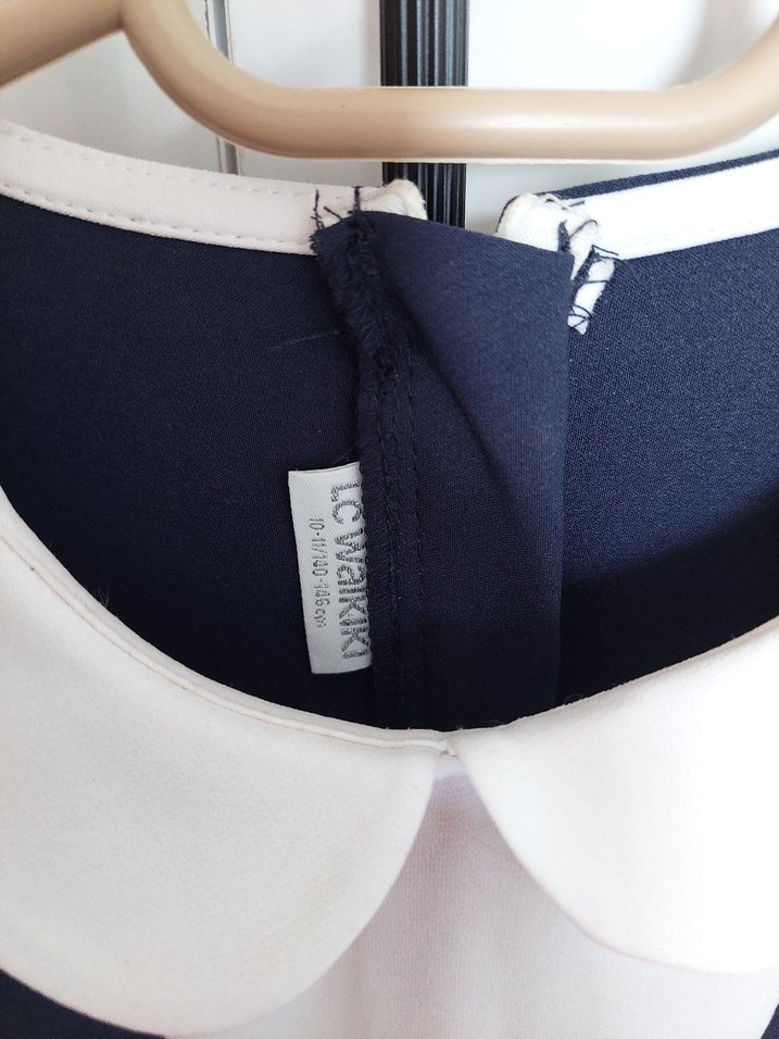 Kız Çocuk Lacivert Pileli Kolsuz Elbise - Görsel 3