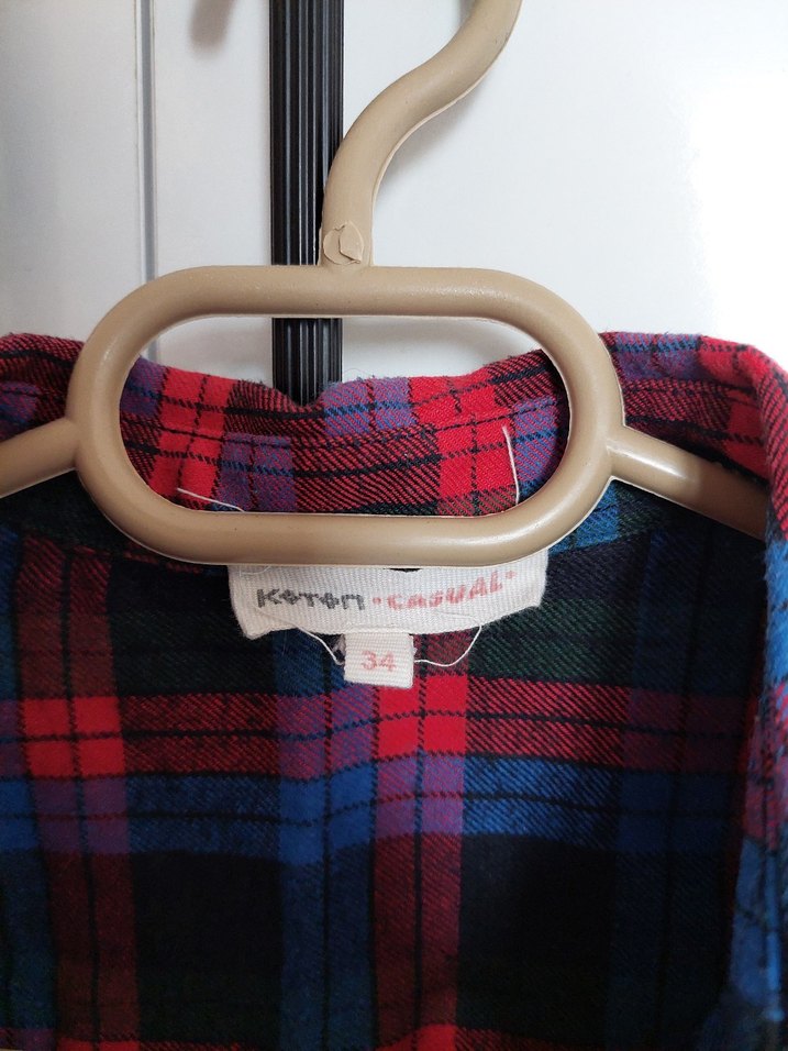 Ekoseli Kadın Gömlek - Görsel 5