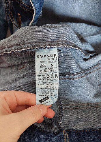 Düğmeli Mavi Kadın Denim Ceket - Görsel 5
