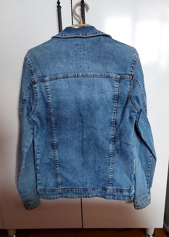 Düğmeli Mavi Kadın Denim Ceket - Görsel 6