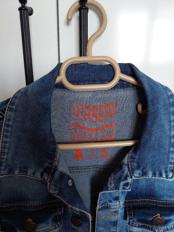 Düğmeli Mavi Kadın Denim Ceket - Görsel 2