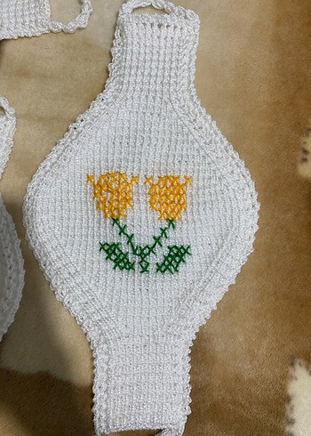 Nakışlı Beyaz Banyo çeyizlik lif 1 adet fiyatıdır,6 adet 500 - Görsel 2