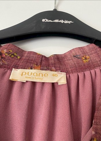 Bordo  pembe tonlarında Uzun Elbise Fırfırlı - Görsel 4