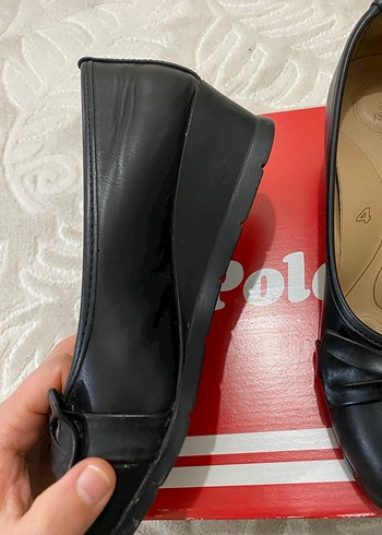 Polaris Siyah Fiyonklu Kadın Topuklu Babet - Görsel 2