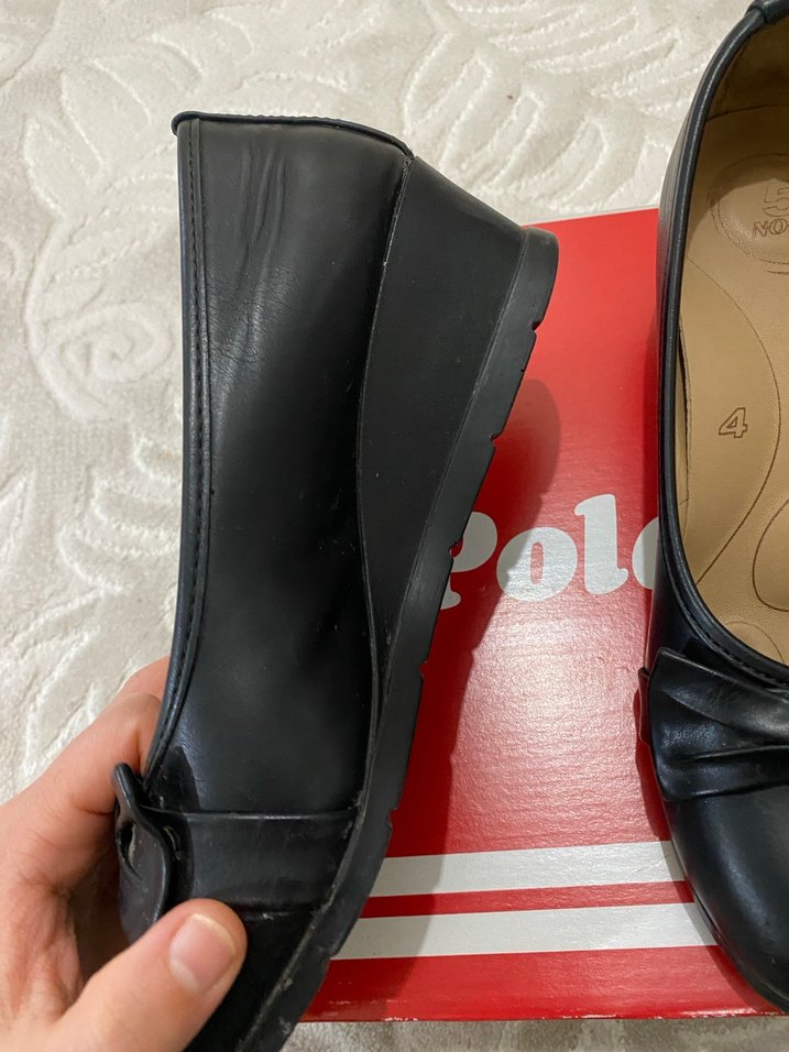 Polaris Siyah Fiyonklu Kadın Topuklu Babet - Görsel 2