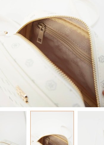 Beyaz Minimalist Kadın Omuz Çantası - Görsel 5