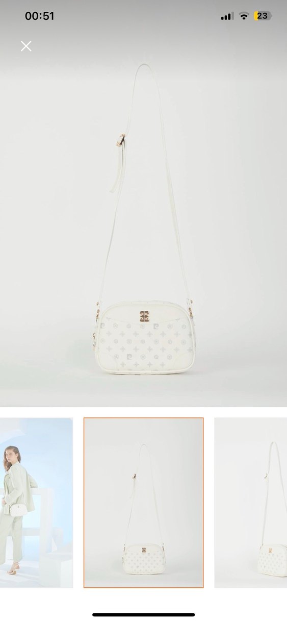 Beyaz Minimalist Kadın Omuz Çantası - Görsel 2