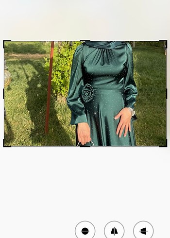 Uzun Kollu Uzun Abiye Elbise - Görsel 2