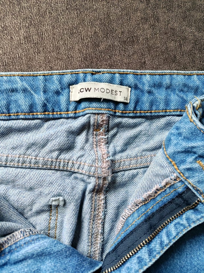 Düğmeli Mavi Kadın Denim Pantolon - Görsel 3