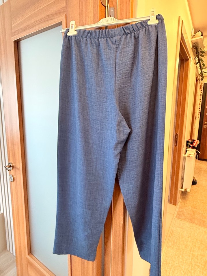 Gri Düğmeli Midi Keten Tunik - Görsel 5