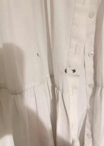 Fırfırlı Beyaz Hamile Bluzu - Görsel 4