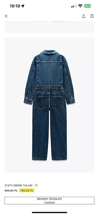 m Beden Zara denim tulum