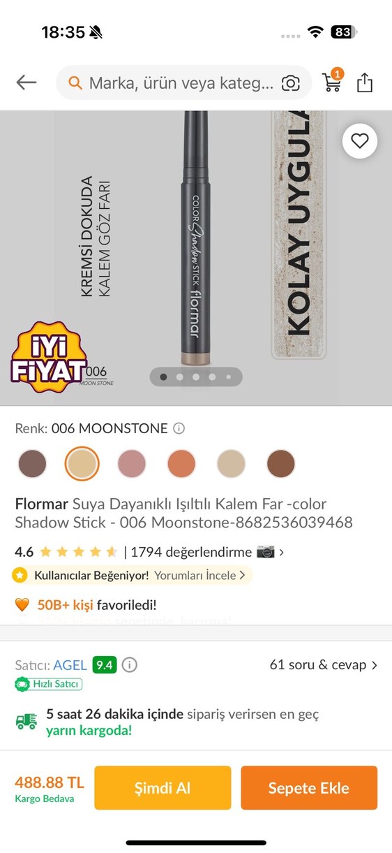 Flormar Krem Göz Farı 006 Moonstone - Görsel 2