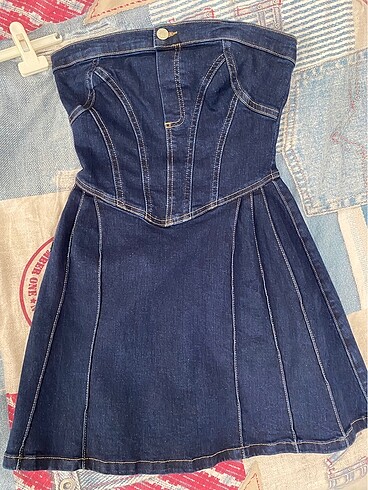 Denim kot elbise