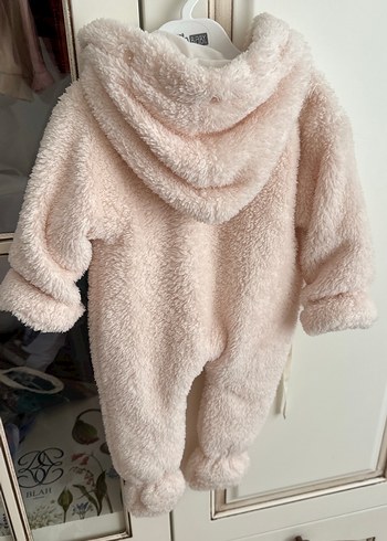 Kürklü Bebek Kız Tulumu, Pembe - Görsel 4