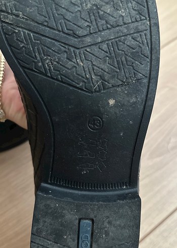 43 Beden siyah Renk Derimod Klasik Siyah Deri Yılan Desenli Tokalı Erkek Loafer