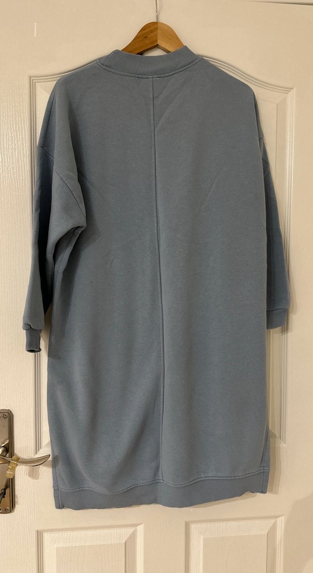 Buz mavi Uzun Kollu Kadın Sweatshirt Midi Boy - Görsel 4