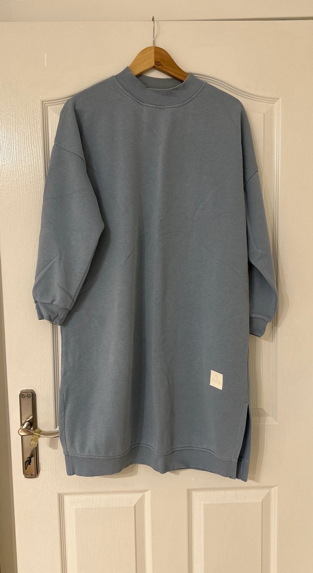 Buz mavi Uzun Kollu Kadın Sweatshirt Midi Boy - Görsel 2