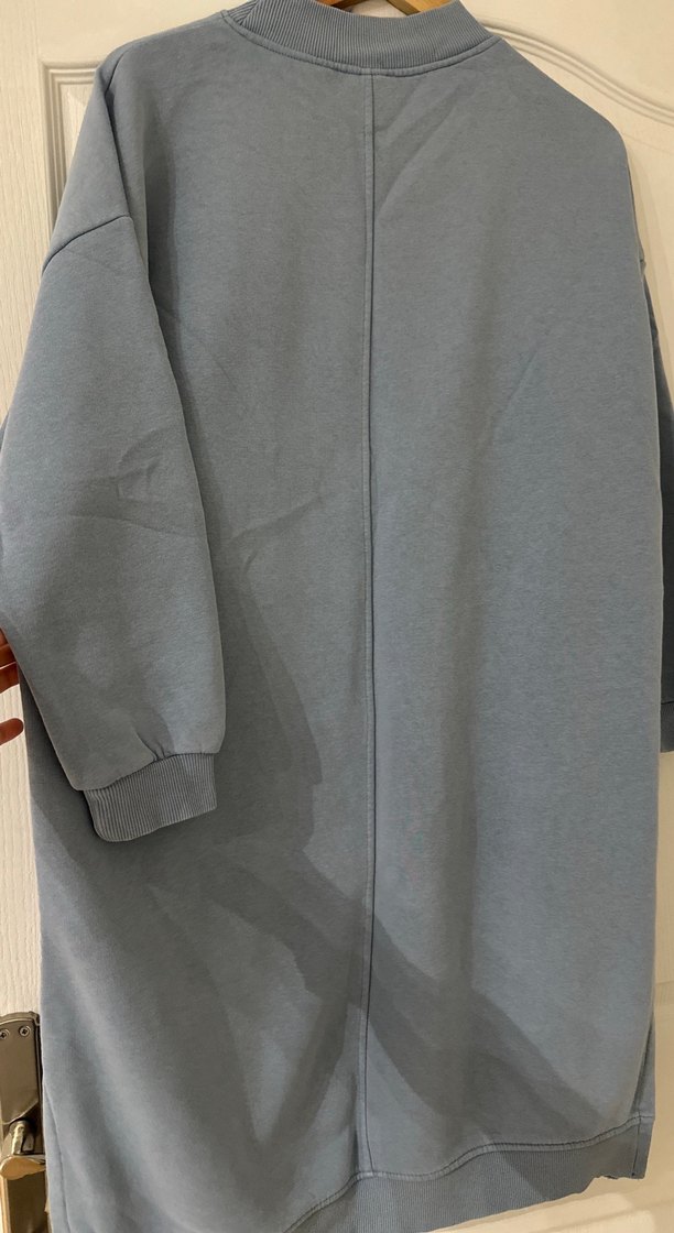 Buz mavi Uzun Kollu Kadın Sweatshirt Midi Boy - Görsel 5