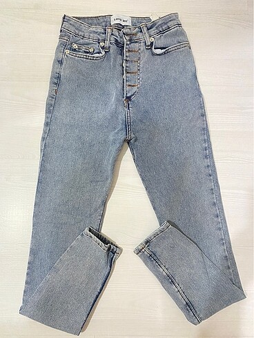 Düğmeli yüksek bel pantalon