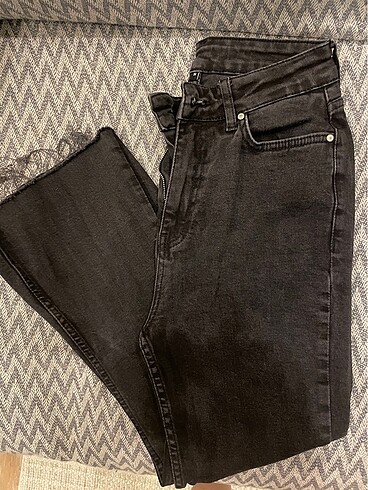 Füme likralı Flare Jean