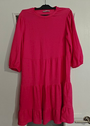 Pembe Rahat Midi Elbise