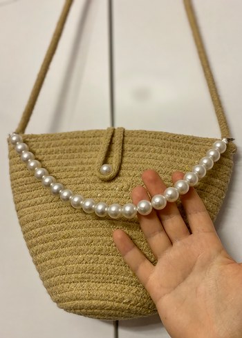 İncili Jüt Çanta - Görsel 4