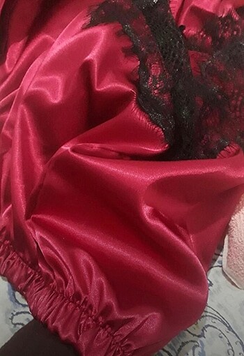xl Beden bordo Renk Çeyizlik saten gecelik Takımı