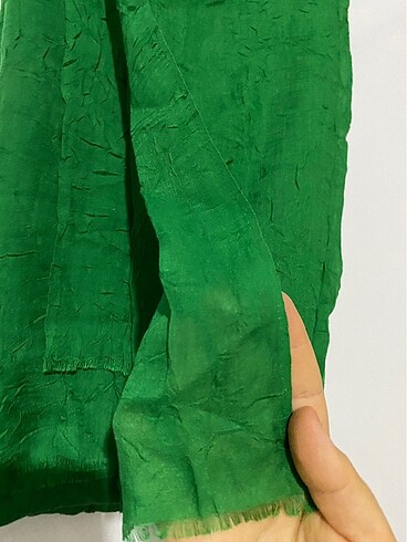  Beden Benetton yeşili bambu kraş şal