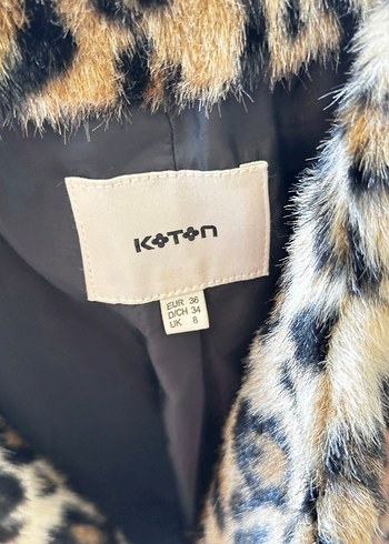 Leopar Desenli Kadın Suni Kürk Midi Ceket - Görsel 8