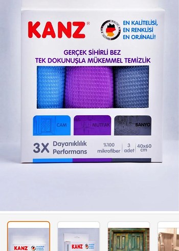 KANZ 3'lü Mikrofiber Temizlik Bezi Seti - Görsel 2