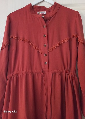 Taba bohem uzun kollu elbise - Görsel 2