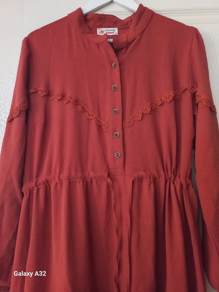 Taba bohem uzun kollu elbise - Görsel 2