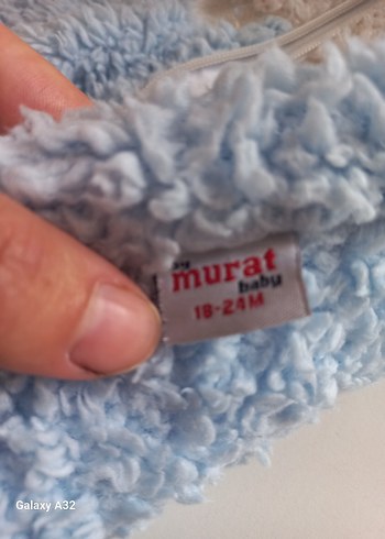 Mavi Peluş Erkek Bebek Tulumu Kulaklı - Görsel 3