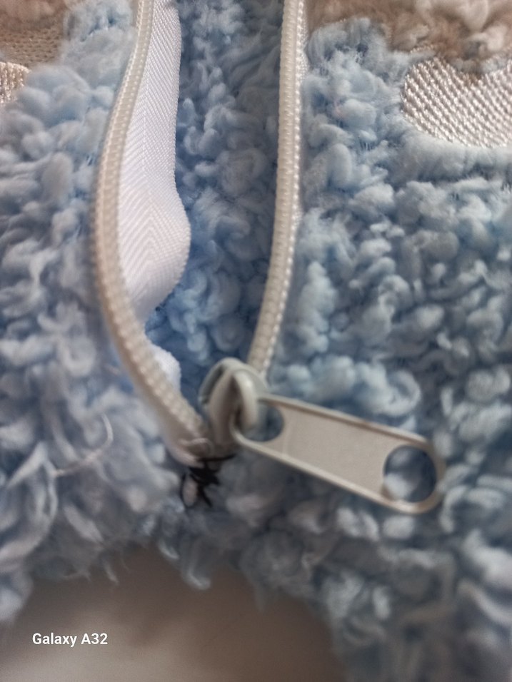 Mavi Peluş Erkek Bebek Tulumu Kulaklı - Görsel 4