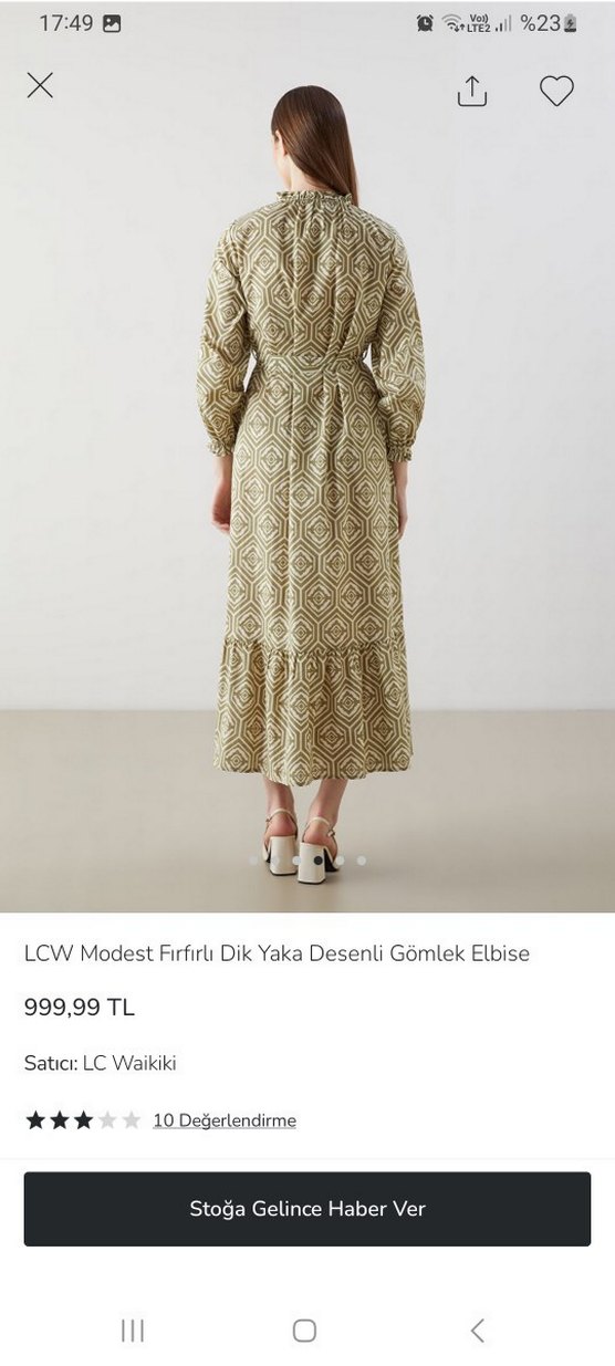 LCW Modest Yeşil Fırfırlı Uzun Elbise Bi iki defa tek giyildi - Görsel 2