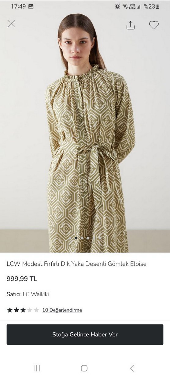 LCW Modest Yeşil Fırfırlı Uzun Elbise Bi iki defa tek giyildi - Görsel 3