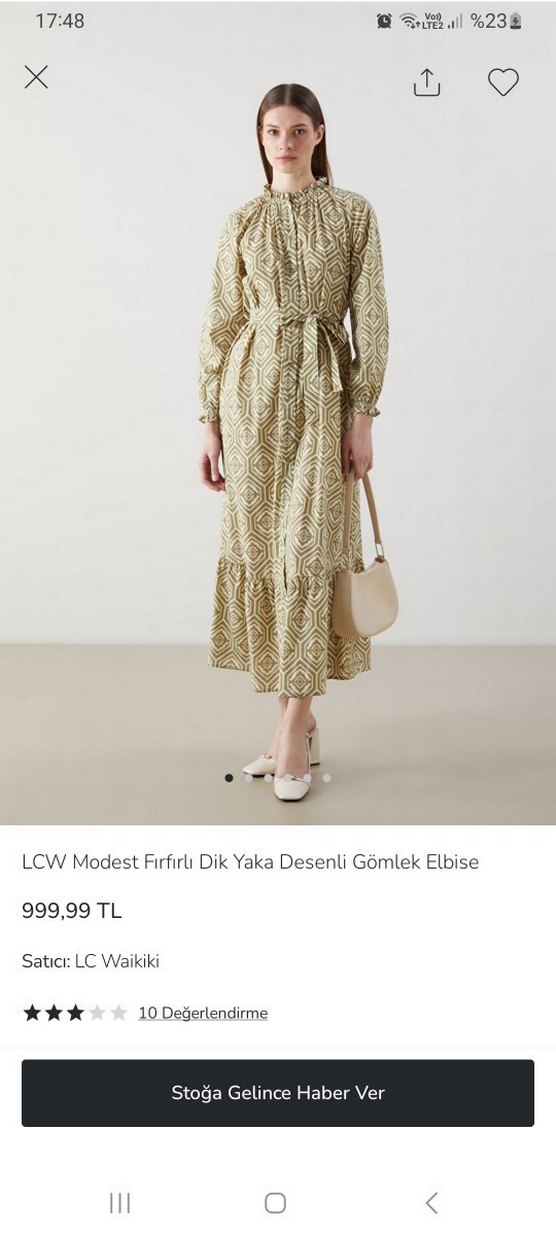 LCW Modest Yeşil Fırfırlı Uzun Elbise Bi iki defa tek giyildi - Görsel 4