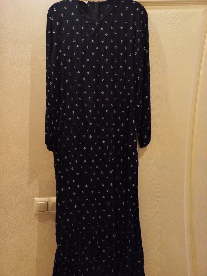 Siyah Uzun Kollu Siyah Uzun Elbise - Görsel 3