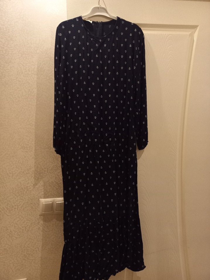 Siyah Uzun Kollu Siyah Uzun Elbise - Görsel 4