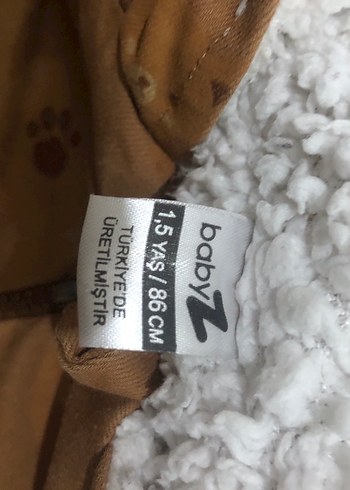 Unisex Kürklü Kahverengi Bebek Tulum - Görsel 3