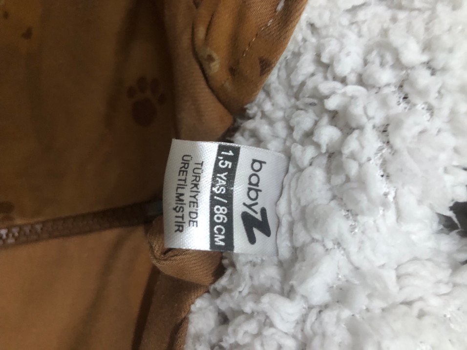 Unisex Kürklü Kahverengi Bebek Tulum - Görsel 3