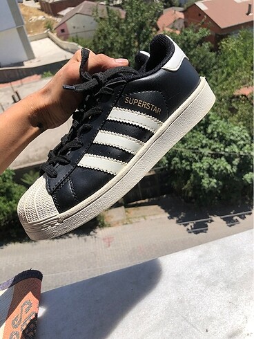 36 Beden Siyah süperstar orjinal Adidas