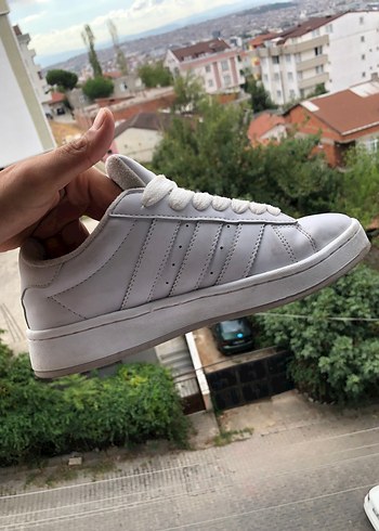39 Beden beyaz Renk Beyaz Adidas Düz Tabanlı Kadın Sneaker
