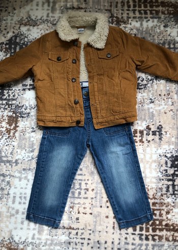 Kürklü Kahverengi Denim Erkek Çocuk Ceket