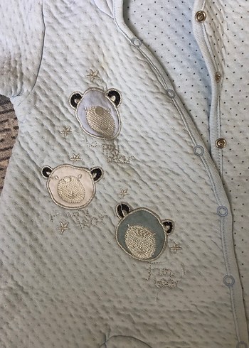 Gri Nakışlı Örgü Bebek Tulumu - Görsel 4