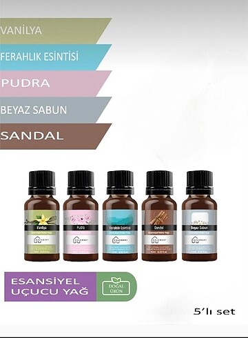 Hava Nemlendirici Koku Seti 5 li