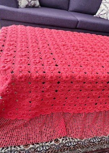 Tığ işi yatak örtüsü, çift kişilik - Görsel 2