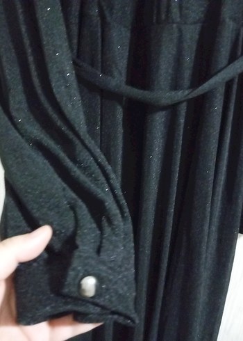 48 Beden Siyah Uzun Kollu Drapeli Gotik Kadın Abiye Elbise