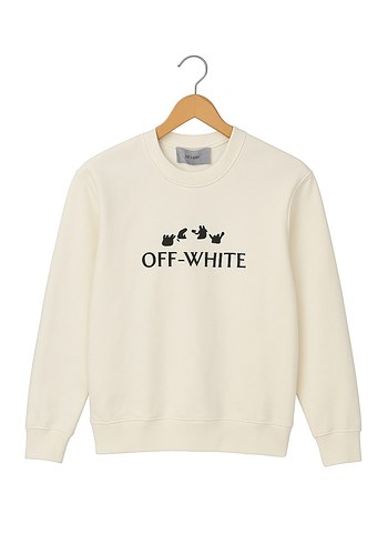 Off-White Beyaz Erkek Baskılı Sweatshirt